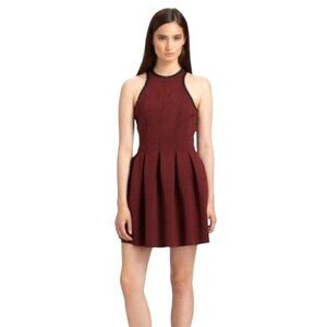 T Alexander Wang Brown‎ Crew Neck Racerback Neoprene Mini Skater Dress Size S